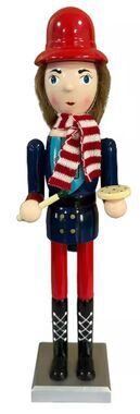 Wooden Christmas Nutcracker,16",FEMALE PAINTER/ARTIST IN SCARF & RED HAT,Ashland